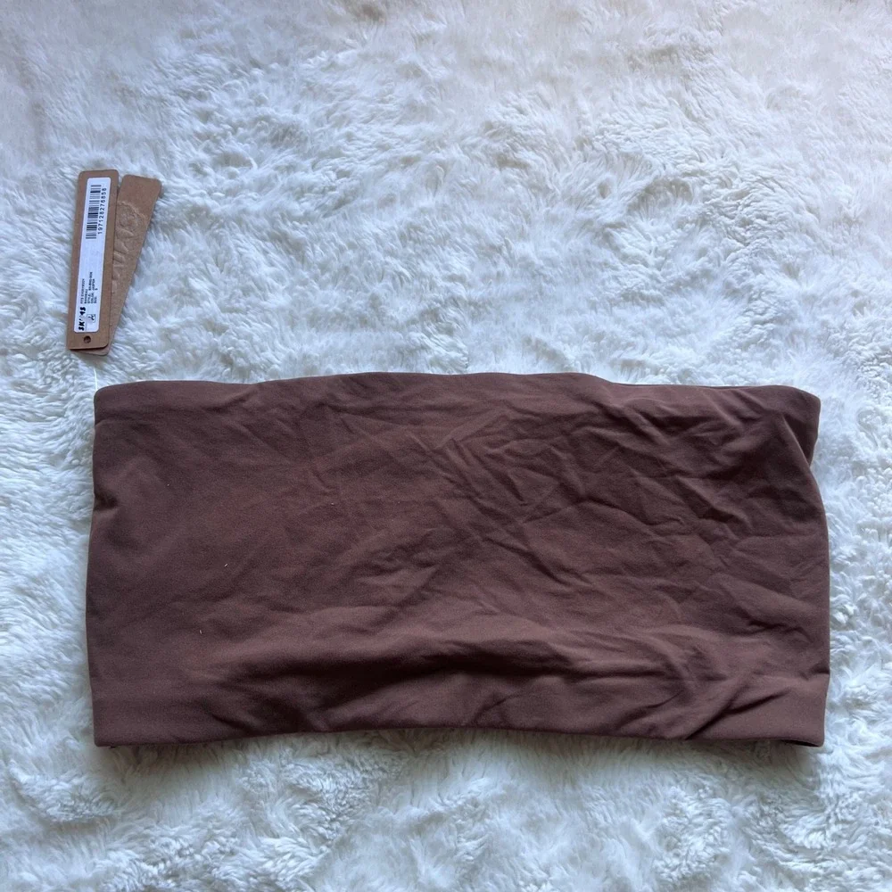 Skims Fits Everybody Bandeau Bra Jasper Brown BR-BND-2026 Womens Size Small NEW